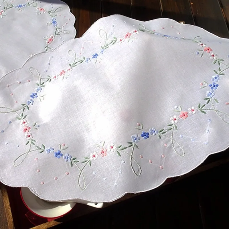 البريطانية الطازجة الأميرة نمط الرجعية القطن الخالص اليد المطرزة تحديد الموقع مسند الذراع منشفة 29X40 سنتيمتر 32x48 سنتيمتر منديل