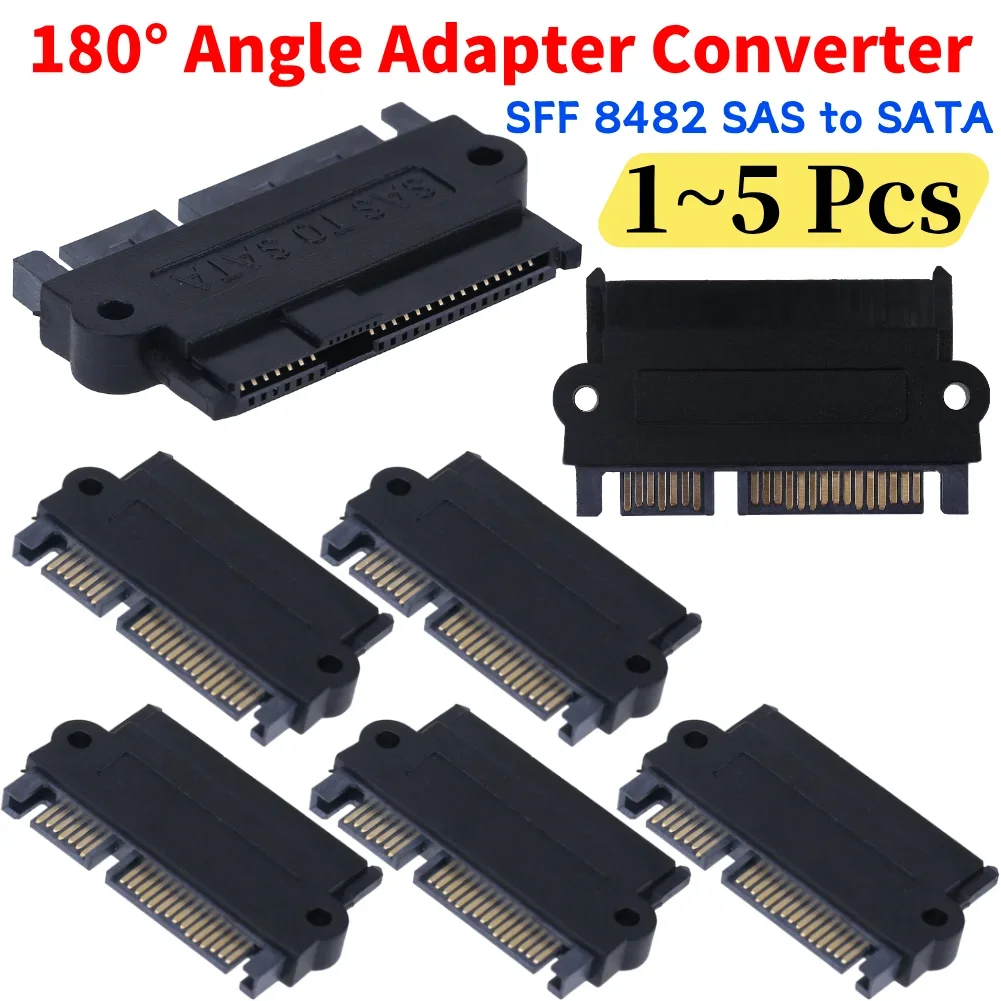 

SFF 8482 SAS To SATA 180 Degree Angle Adapter Converter Straight Head SAS Hard Disk Adapter Support SATA 3 Adapter Card for PC