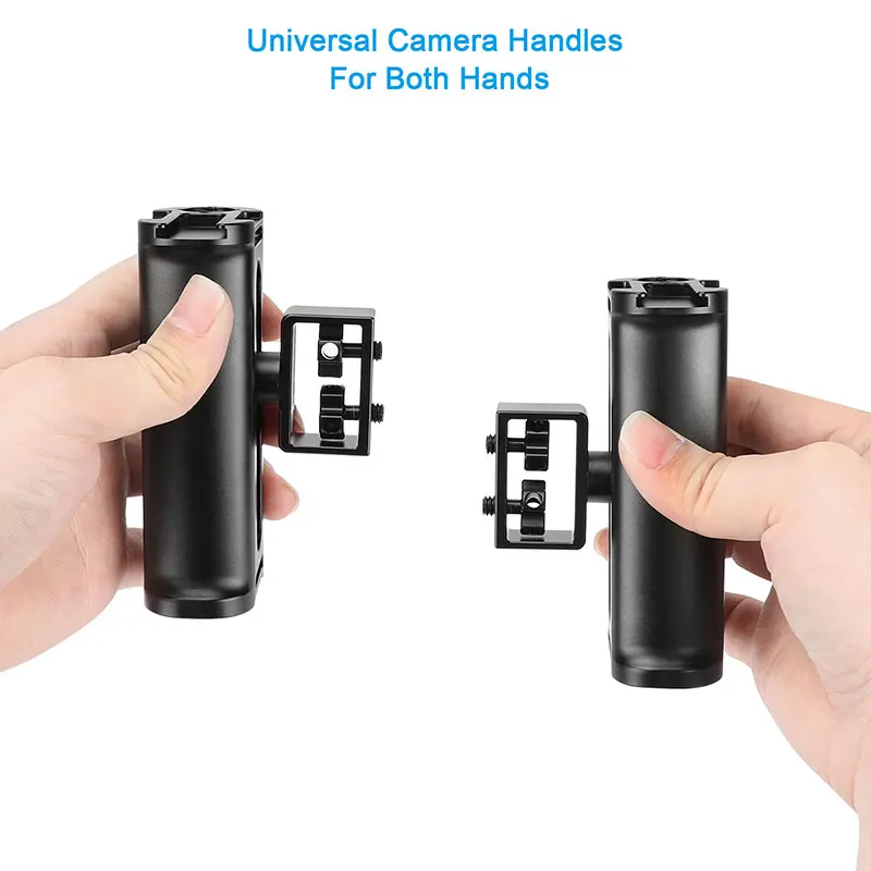 Impugnatura in alluminio CAMVATE su entrambi i lati con attacco per pattino e attacco per viti a testa zigrinata da 1/4 "per impianto di perforazione per gabbia per fotocamera DSLR/supporto per spalla