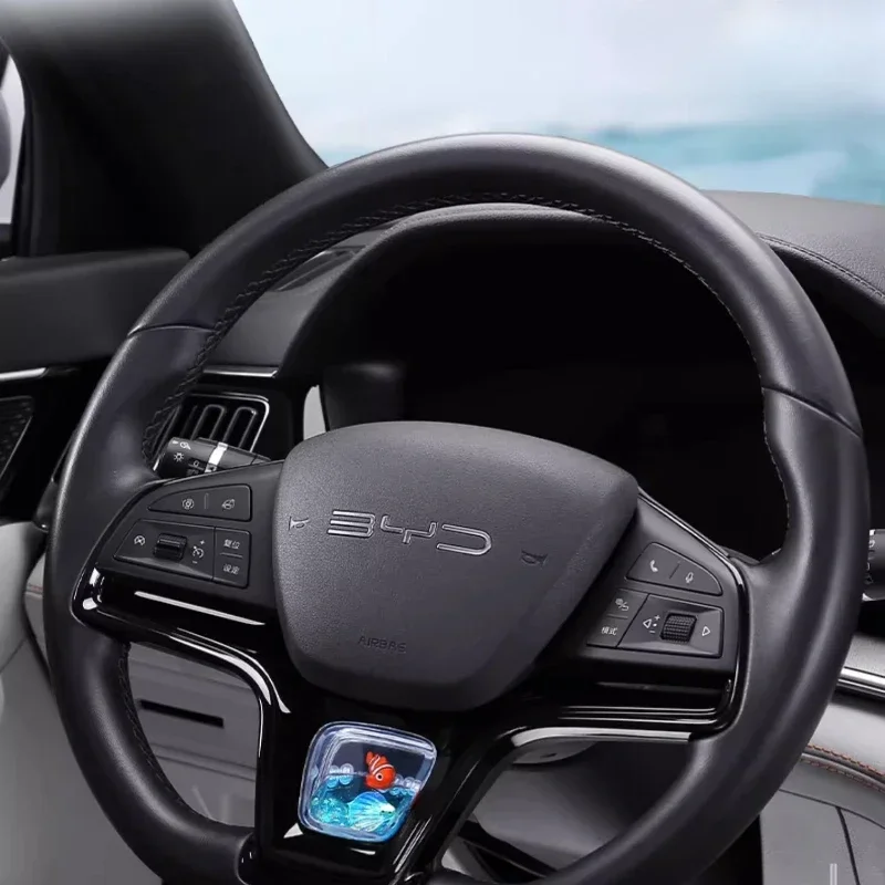 

Для BYD Song Pro/Song Plus/Qin Plus DMI EV 2022-2024 автомобильный руль с динамическими блестками, декоративная рамка, аксессуары для салона автомобиля