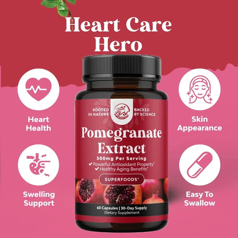 Pomegranate extract 60capsules vegetarian capsules antioxidant supplement natural pomegranate for heart health and joint support