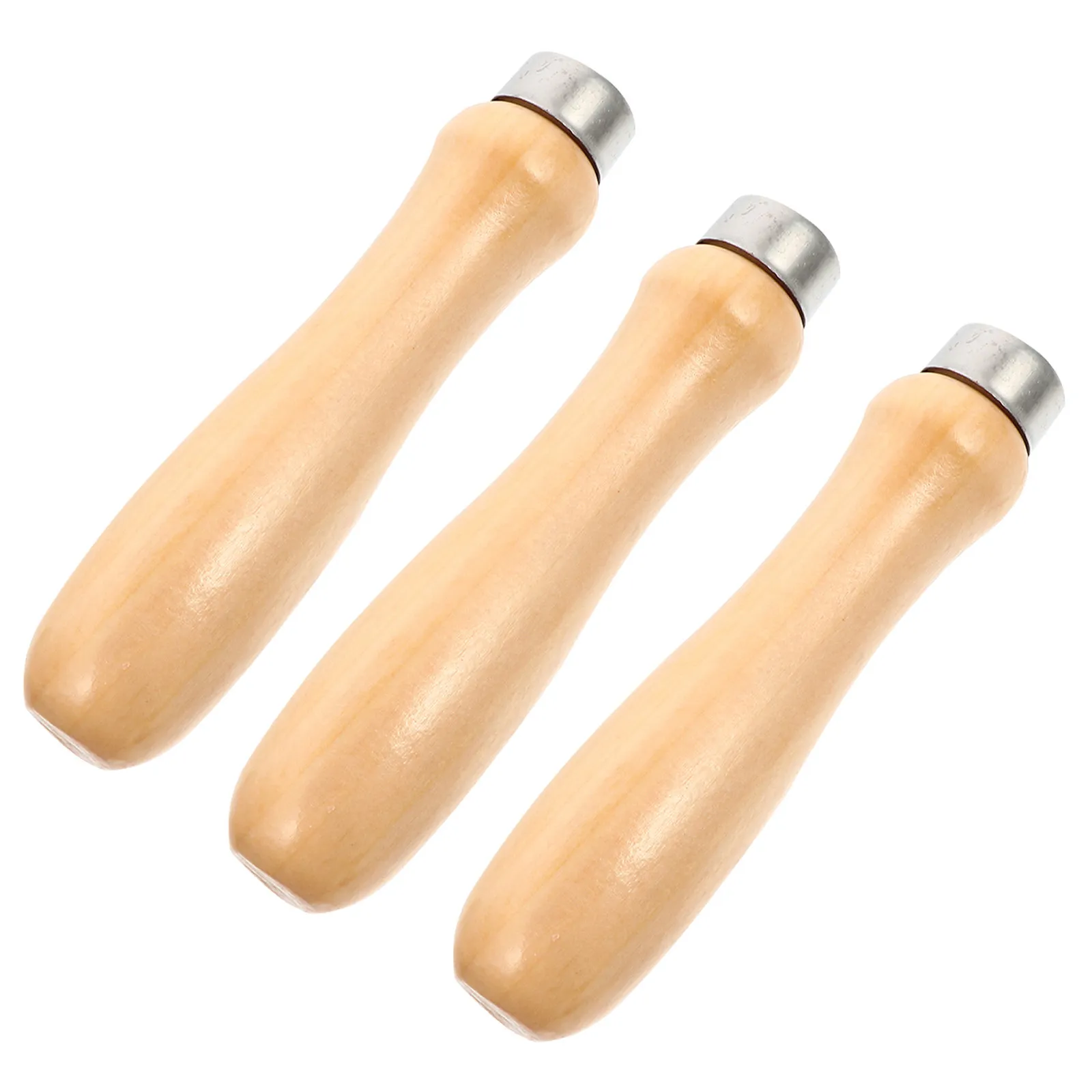 3pcs Wooden File Handle Replacement – Natural Hardwood, Lightweight & Sturdy for Carpentry Tools, Easy Install