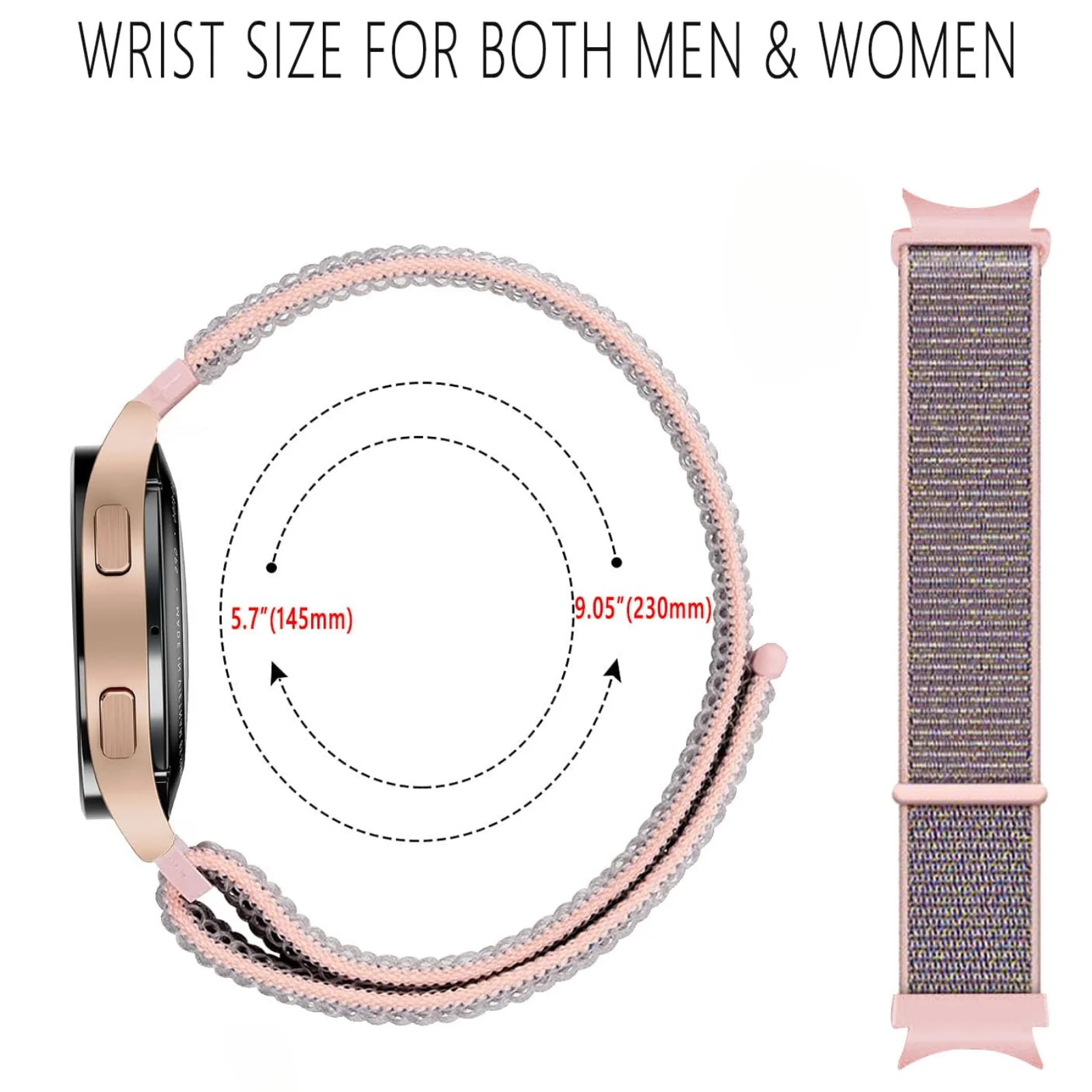 20mm One Click No Gap Band Compatible with Samsung Galaxy Watch 7 6 5 4 Band 40mm 44mm 47mm 43mm 42mm 46mm/Watch 5 Pro 45mm Band