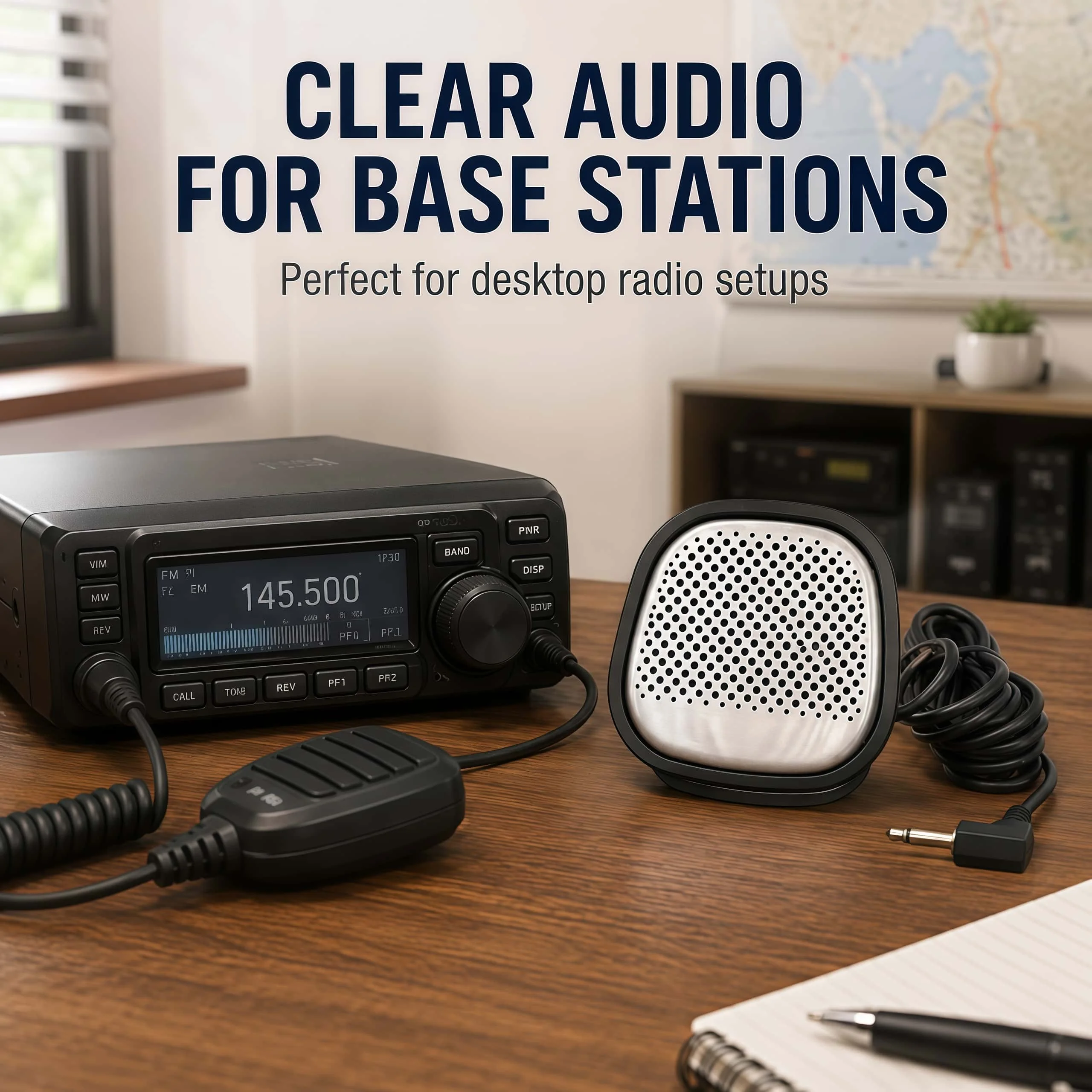 

Silver 3.5mm Mini External Speaker for CB Radio and Two-Way Radio Mini Vehicle Communication Speaker for Baofeng Motorola