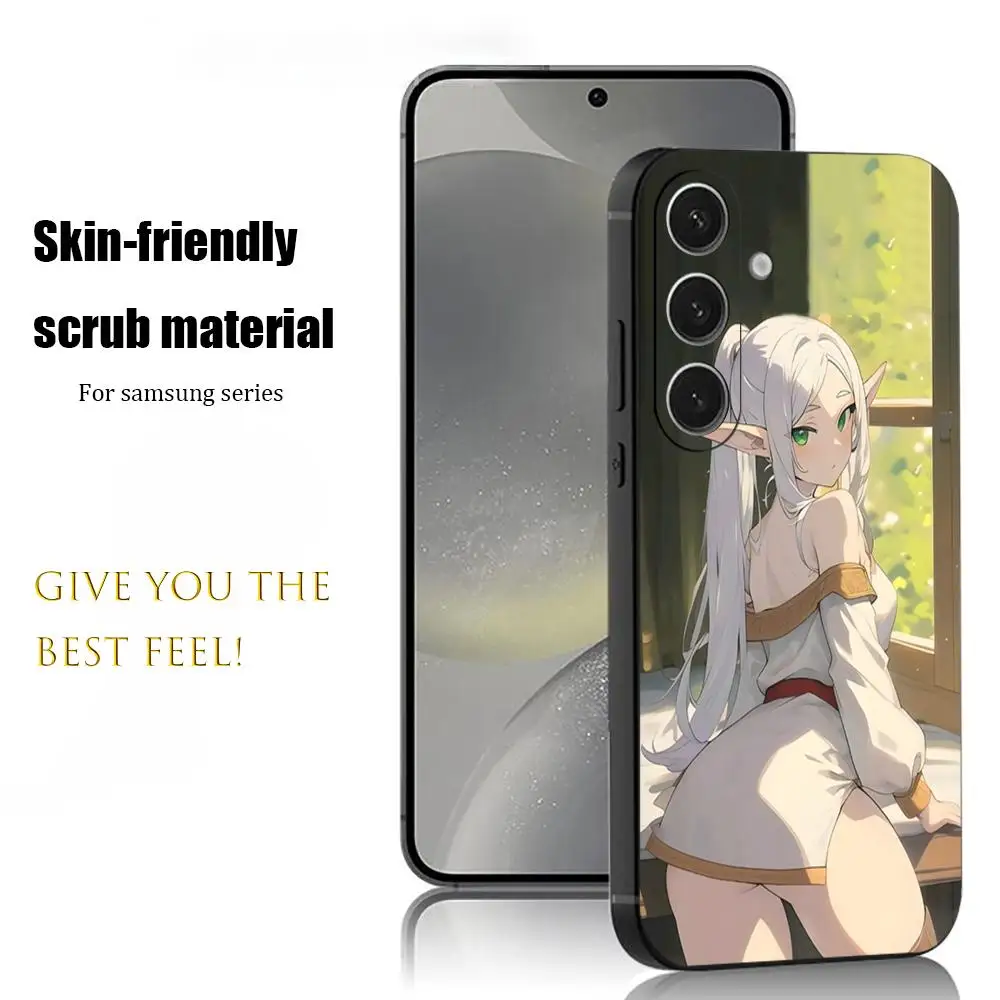 Frieren Anime COOL Phone Case For Samsung Galaxy S26 S25 S24 S23 S22 S21 Plus Ultra Note20 Soft Black