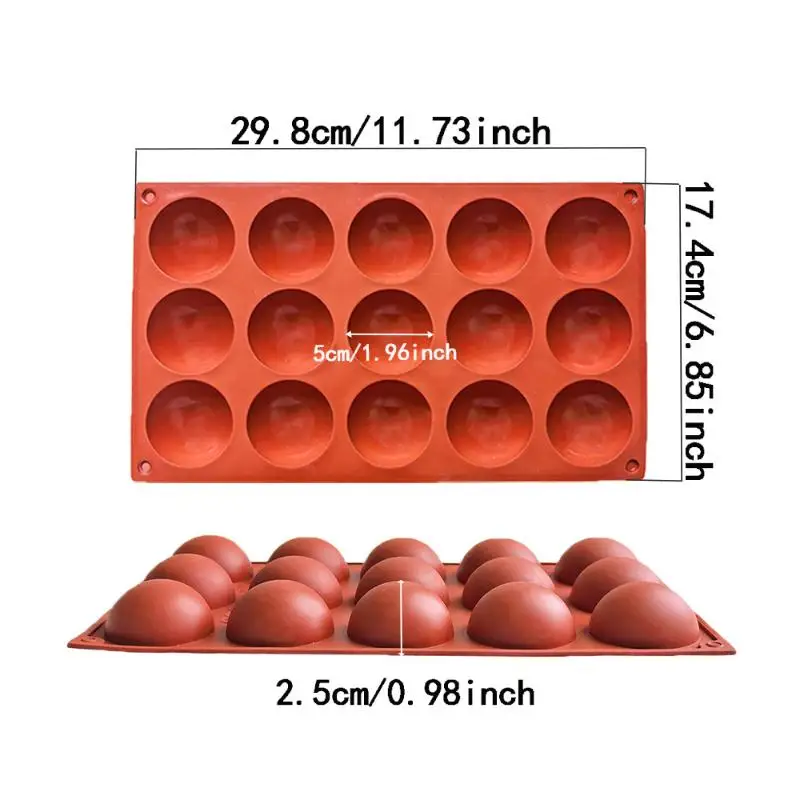Silicone Hemisphere Half Ball Baking Molds Food Safe Non-Stick Mold for Chocolate Cake Holiday Dessert DIY Making
