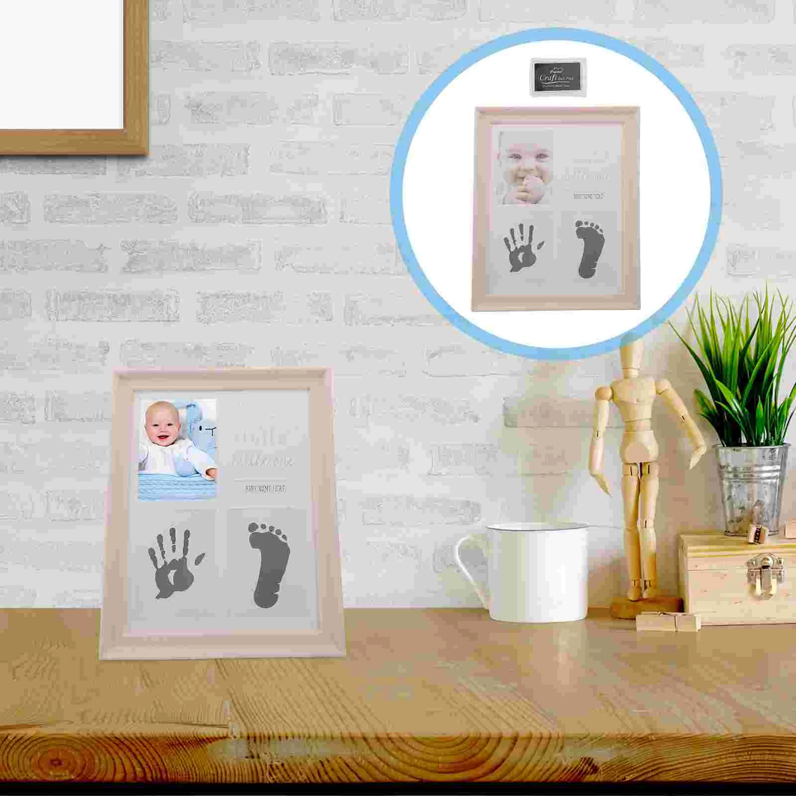 Hand Foot Inkpad Photo Frame Baby Footprint Picture Infant Handprint Keepsake Kit