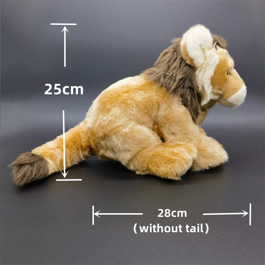 Realistic Lion High Fidelity Cute Plushie African Lion Plush Toys Lifelike Animals Simulation Stuffed Doll Toy Gifts For Kids