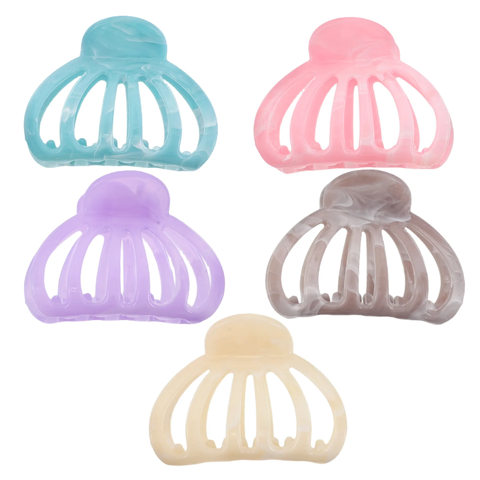 

5 Pcs Women's Hairpin Claw Clip Girls Clips for Hollow Out Small Resin Aesthetic Miss Bulk