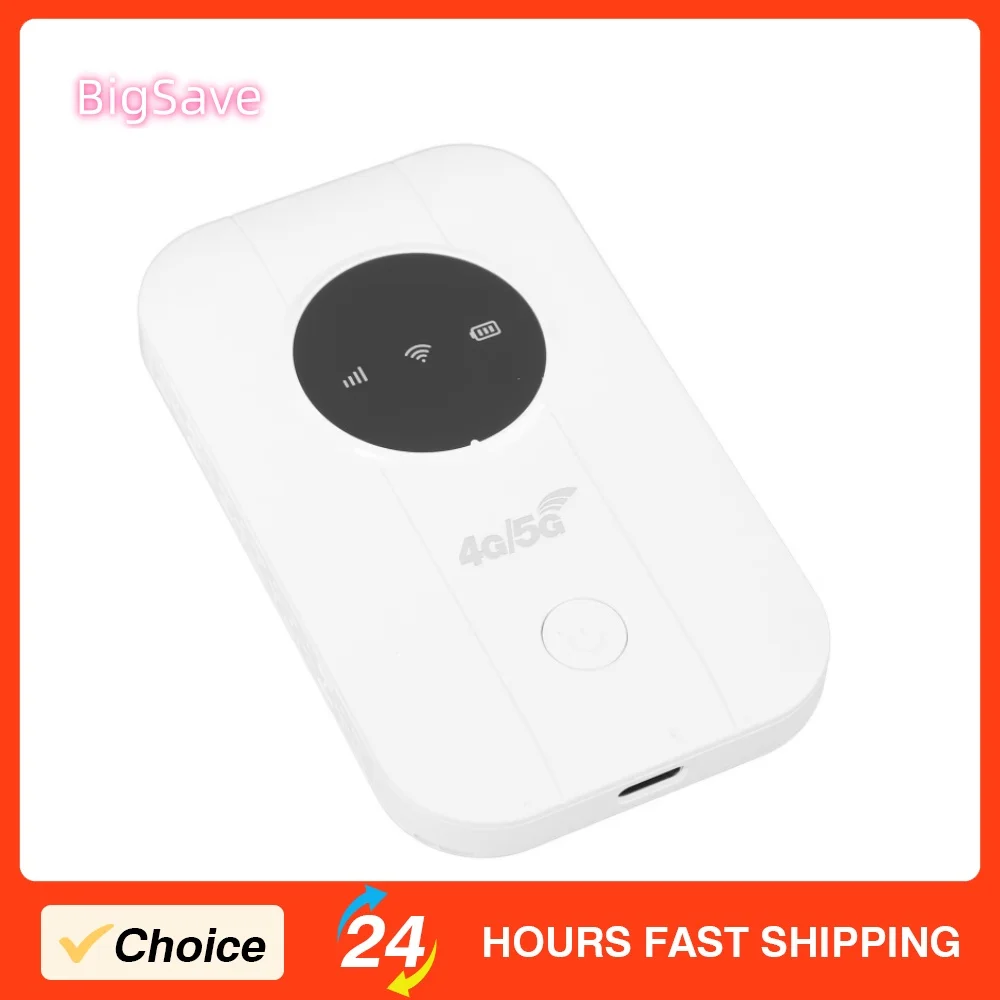 Portable 4G 5G Router with SIM Card Slot Durable 300Mbps Mobile Hotspot Connect Up to 10 Devices for Traveling Business Trips