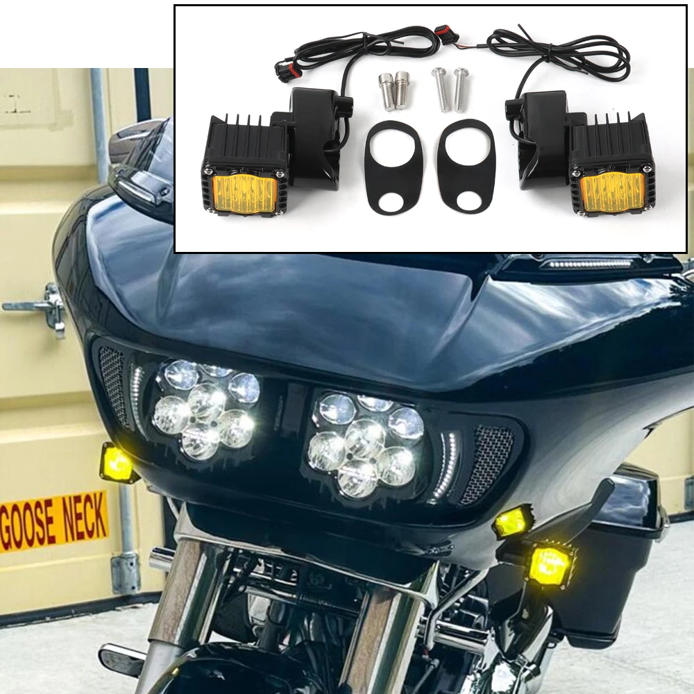 

For Harley Road Glide Special Limited FLTRK Ultra CVO/SE FLTRUSE 3 FLTRT 2015-2023 Motorcycle Shark Demon LED Front Turn Signals