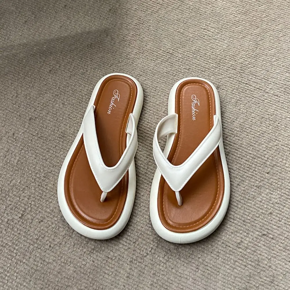 패션 여름 플랫 쪼리 샌들 클립 토 샌들 플립플랍 여성 미끄럼 방지 EVA 휴가 비치 슬리퍼 야외 실내