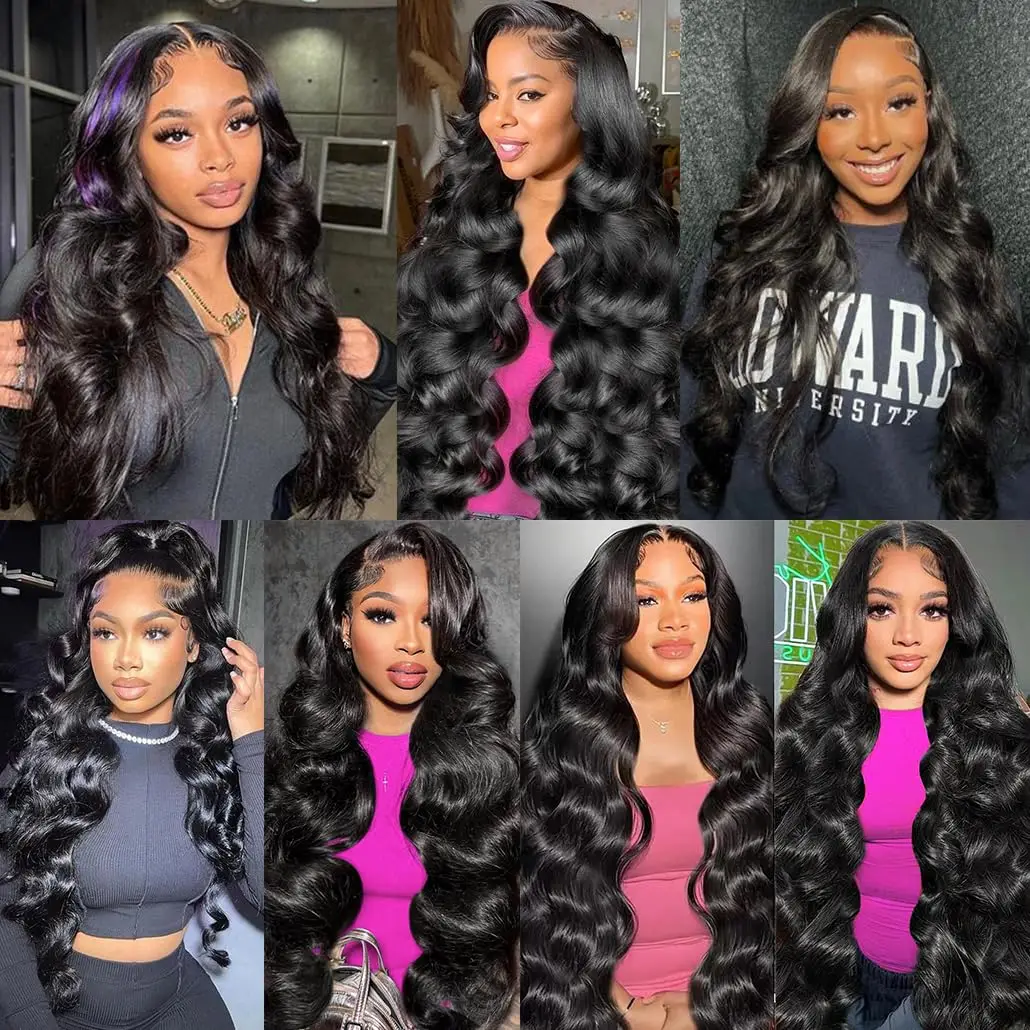 30 38 Inch Body Wave 4x4 Closure Wigs Brazilian 13x4 13x6 Water Wave HD Lace Front Human Hair 180% PrePlucked For Women 100 Hair