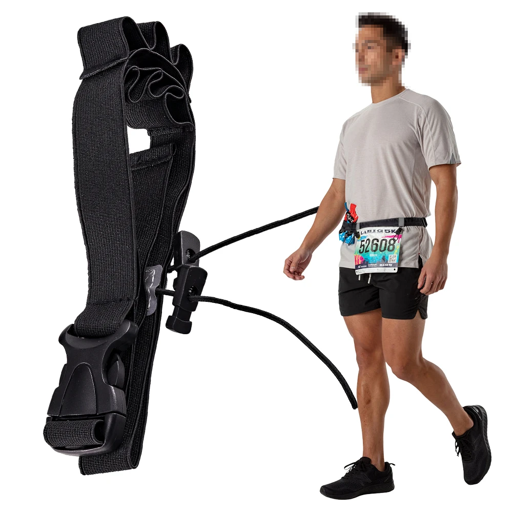 

Outdoor Running Waist Belt with 6 Loops Triathlon Race Belt Adjustable Running Bib Belt for Running Cycling Triathlon Marathon