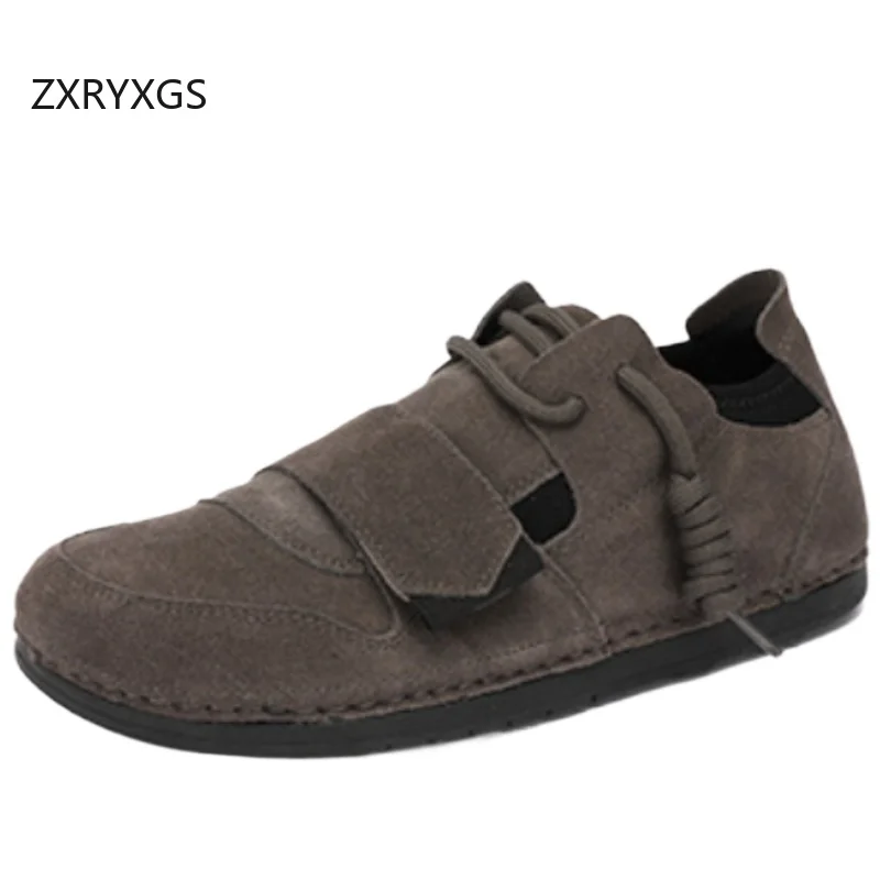 

ZXRYXGS 2025 Autumn Retro Style Inner and Outer Full Real Leather Shoes Flat Comfortable Fashion Casual Shoes Women Travel Shoes