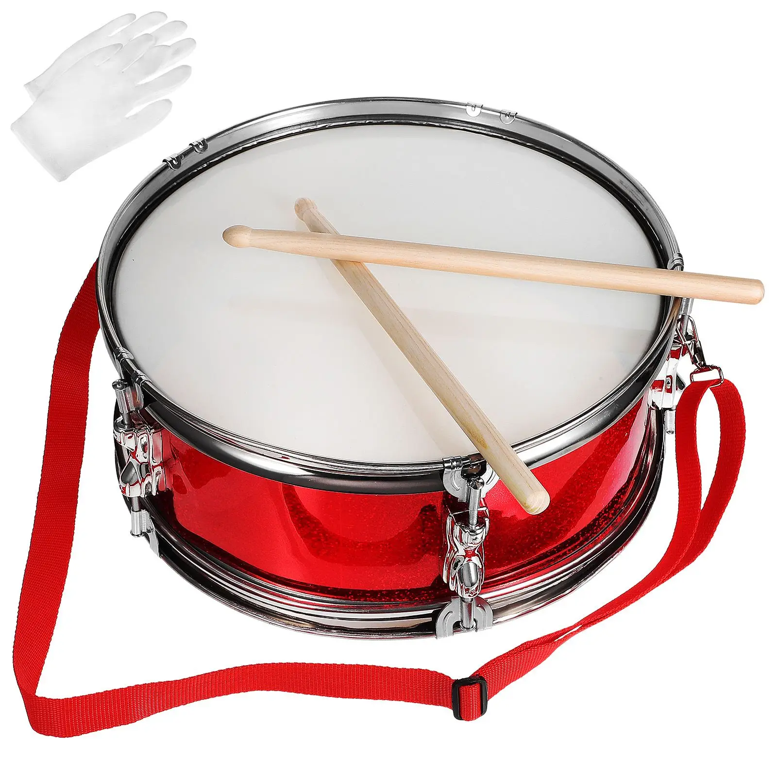 Marching Drum Set Snare Drum Percussion Musical Instrument With Drumsticks Drum Belt Ceremonial Gloves