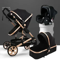 Poussette 3 en 1 pour bébé, pliable, double face, pour enfant, quatre saisons, maternelle, paysage élevé, nouveau-né