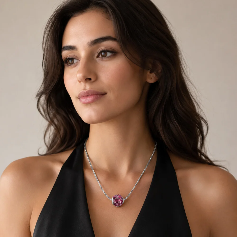 Karma Rad Halskette Feuer, 2020 brandneu voller Leidenschaft, edler Schmuck, passende Perlen, Europa, 925er Sterlingsilber, Bijoux, Geschenk für Frauen – Detail 1