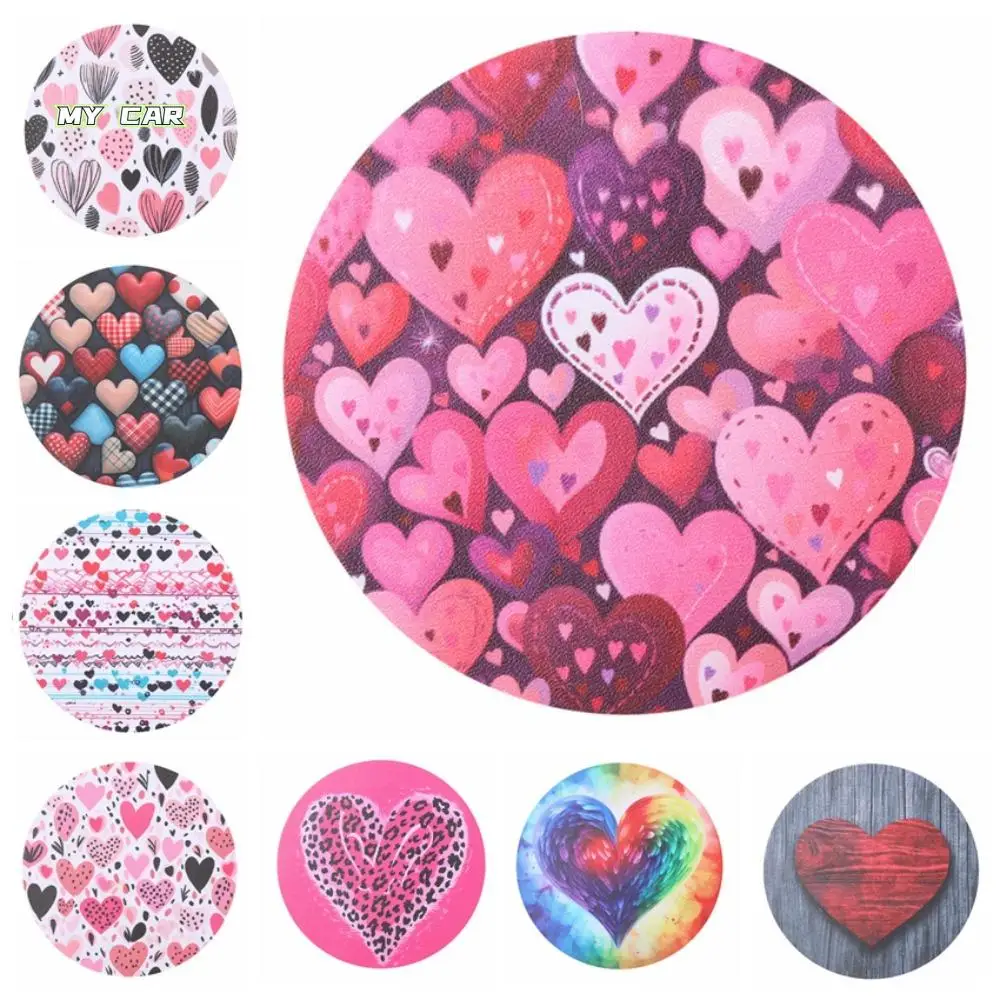 

Heart Pattern Car Auto Cup Mats Anime Pattern Anti-Slip Pad Auto Cup Holder Insert Coaster Cup Mat Pink