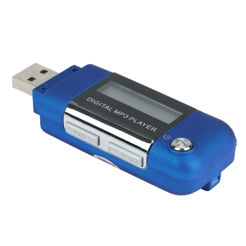 10X Mp3 Player 4GB U Disk Music Player Supports Replaceable AAA Battery, Recording (Blue)