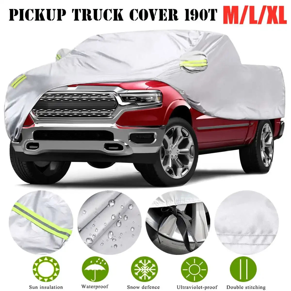 

Car Cover for Car Tent Exterior Covers Outdoor Sun Rain Snow Dust Freezing Frost Protection for Ford Raptor F150 F250 GMC Pickup