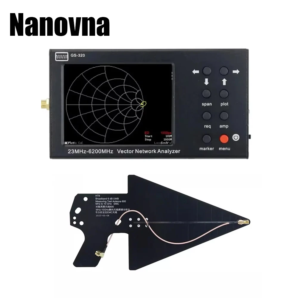 Nanovna GS320 Vector Network Analyzer 6GHz HT6 Log Periodic Antenna Measuring Voltage Standing Wave Ratio 6-9dB EMC Broadband