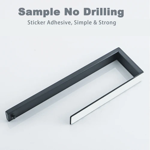 Imagen 2 del producto Soporte adhesivo para toallas de papel, organizador de cocina de acero inoxidable negro, accesorios para Wc, colgador de pañuelos de almacenamiento para baño, estantes para toallas