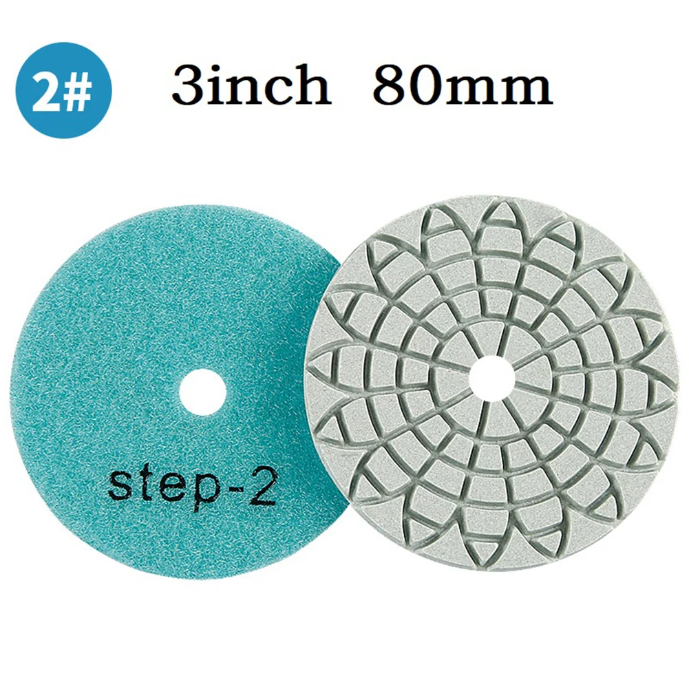 1PC Polishing Pads Granite Polishing Tool Pad Sanding Disc 3 Inch 80mm Dry/Wet Diamond 3 Step Polishing Granite Marble Disk