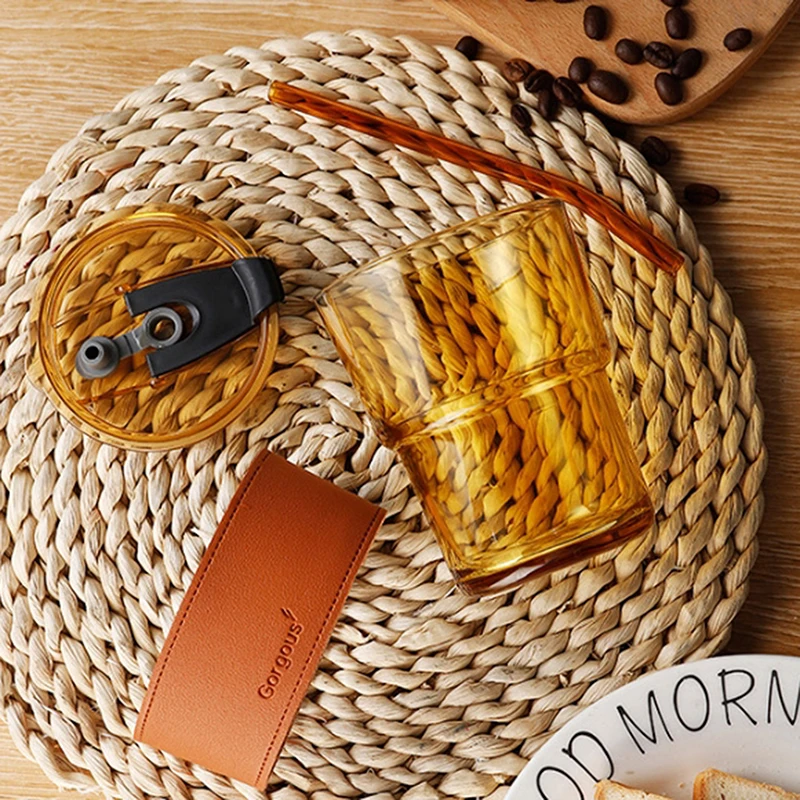 Portable glass sipper cup with protective lid