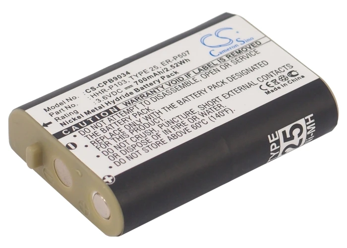 Cordless Phone 700mAh Battery For Radio Shack 89-1324-00-00  HHR-P103  HHR-P103A  P103  TYPE 25 TYPE 25   V TECH 80-5596-00