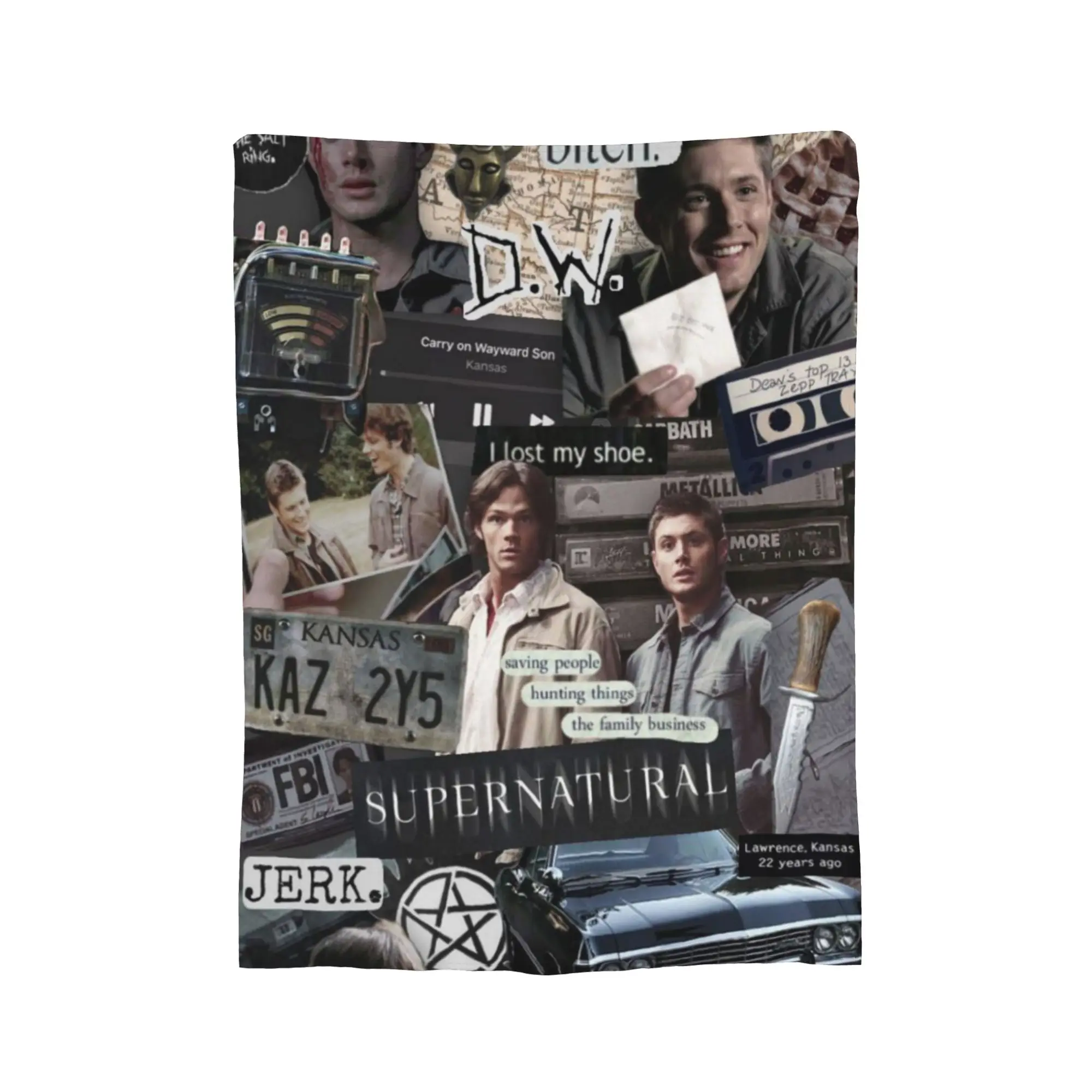 Supernatural Dean Winchester Sam Blanket Super Soft Warm  Throw Blankets for Sofa 50x60 Inch Multi-size Bedspreads