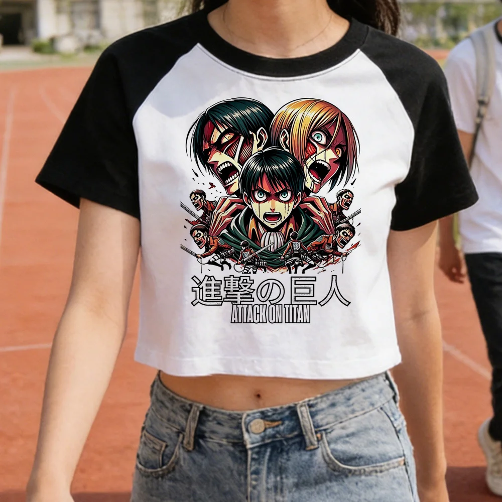 Attack on Titan crop top women meme japanese scene  manga t shirt jojifuku alternative  cutecore gyaru meme