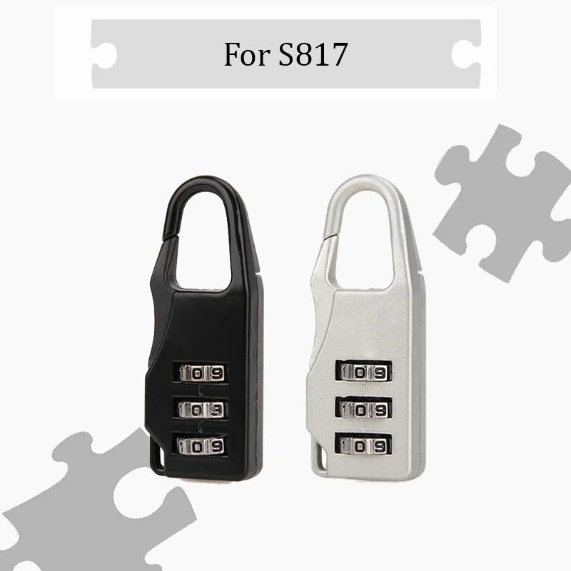 

For S817 Compact Lightweight Combination Lock Small Padlock for Travel Luggage Student Backpack Lock Dormitory Gym Locker Lock