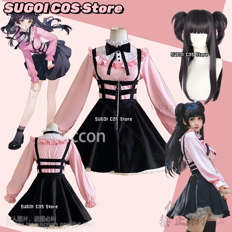 Mayuzumi Fuyuko Косплей THE IDOLM@STER SHINY COLORS Аниме Костюм Японский Sweet Jirai Kei Девушки Готическая Лолита JK Рубашка платье Mayuzumi Fuyuko Косплей THE IDOLM@STER SHINY COLORS Аниме Костюм Японский Sweet Jirai Kei Девушки Готическая Лолита JK Рубашка платье