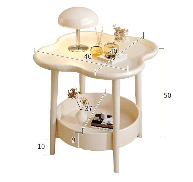 Nordic Living Room Sofa Side Table Simple Balcony Coffee Table Bedroom Bedside Table Lamp Alarm Clock Debris Organizer Rack