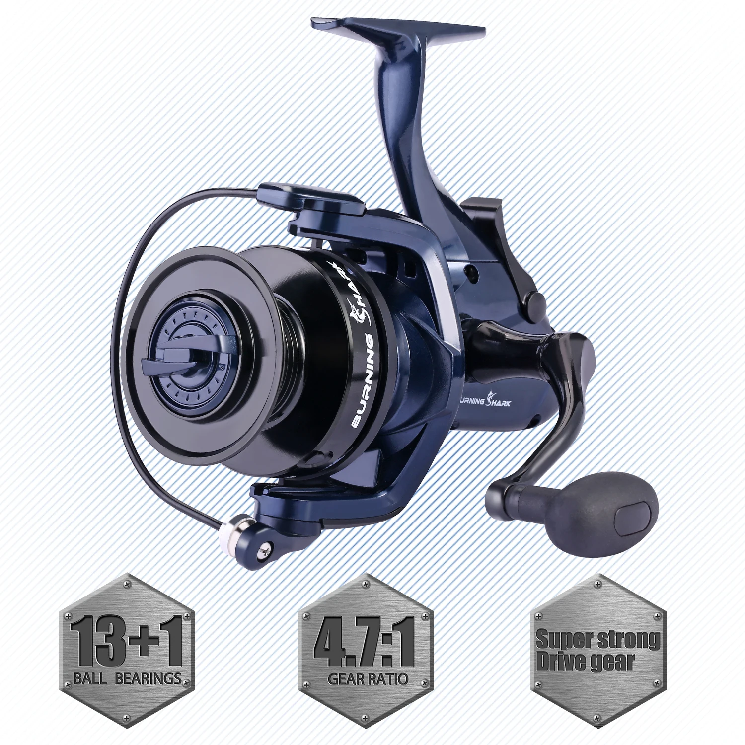 Sougayilang 7000 13+1BB Spinning Reel 10KG Strong Drag Power 4.7:1 High Speed Gear Ratio Carp Fishing Reel Tackle