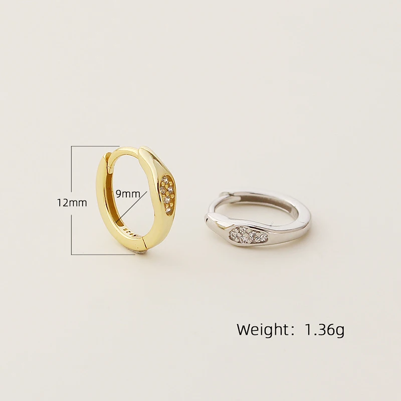 WANTME 925 فضة فريد هندسي غير النظامية هوجيز هوب أقراط للنساء العصرية الفرنسية غرامة حفلة الأذن الحلقات مجوهرات #2