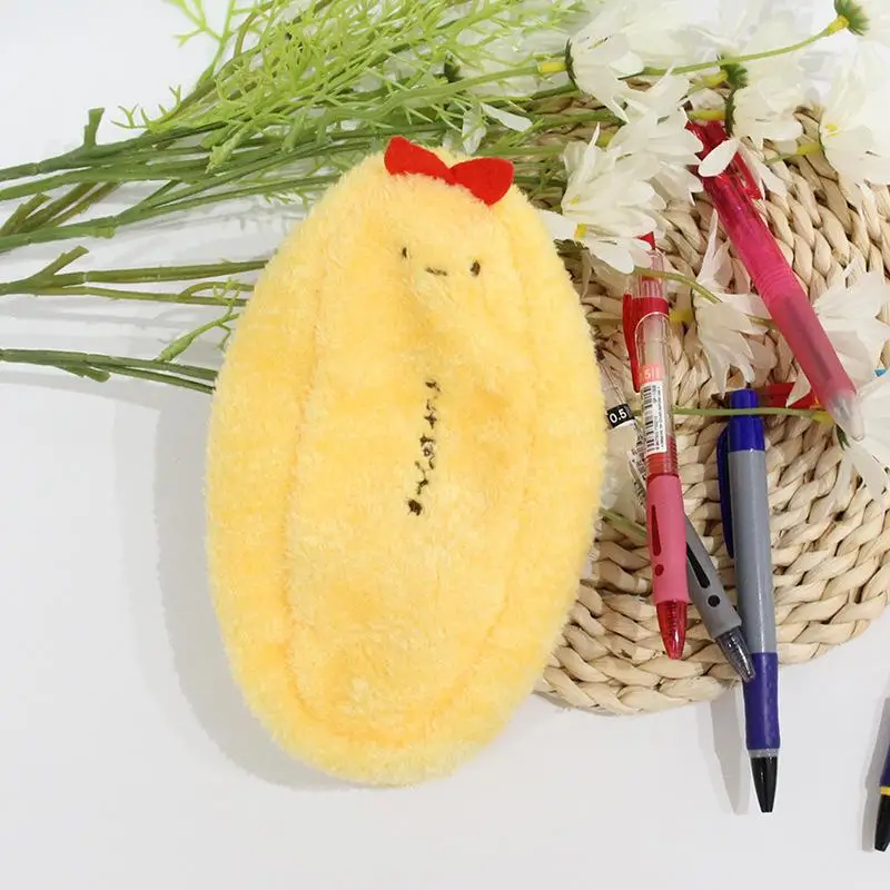 【W】1 Piece Student Cosmetic Organizer Pencil Bag Kawaii Sumikkogurashi Plush Pencil Case School Stationery For Kids Gift
