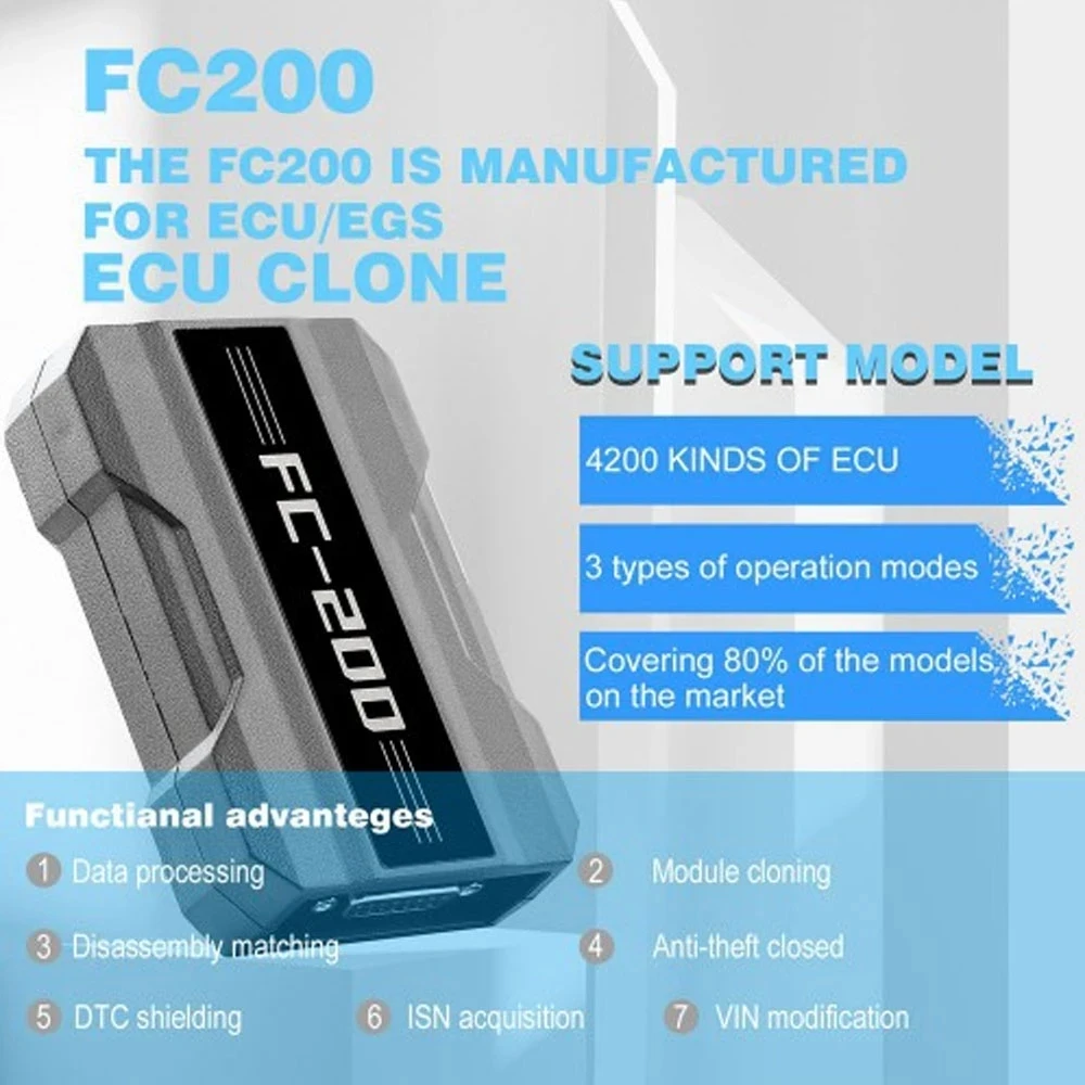 CGDI Versão Completa Programador ECU, Suporta 4200 ECUs e 3 Modos Operacionais, FC200, FC-200