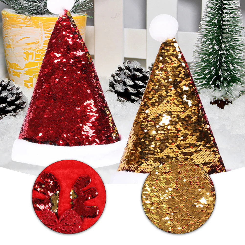 

2Pcs Christmas Cap for Adults Holiday Party Accessory Dress Up Decor Ideal for Xmas Celebration Costume Event Fun