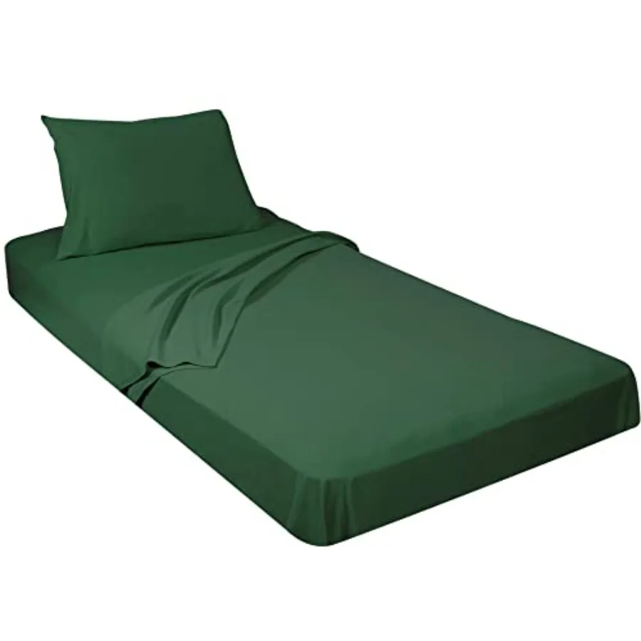 

100% Combed T-Shirt Cotton Jersey Knit Camp Sheet Set 1 Fitted cot Sheet 1 Flat Sheet 1 Standard Pillow case