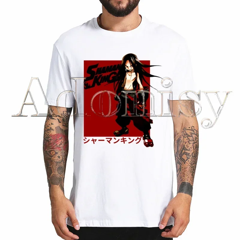 T-shirt unisexe à manches courtes pour hommes, T-shirt décontracté, Anime japonais, Shaman, King, YChaînes Asakura, Amidamaru, Harajuku, Imprimé