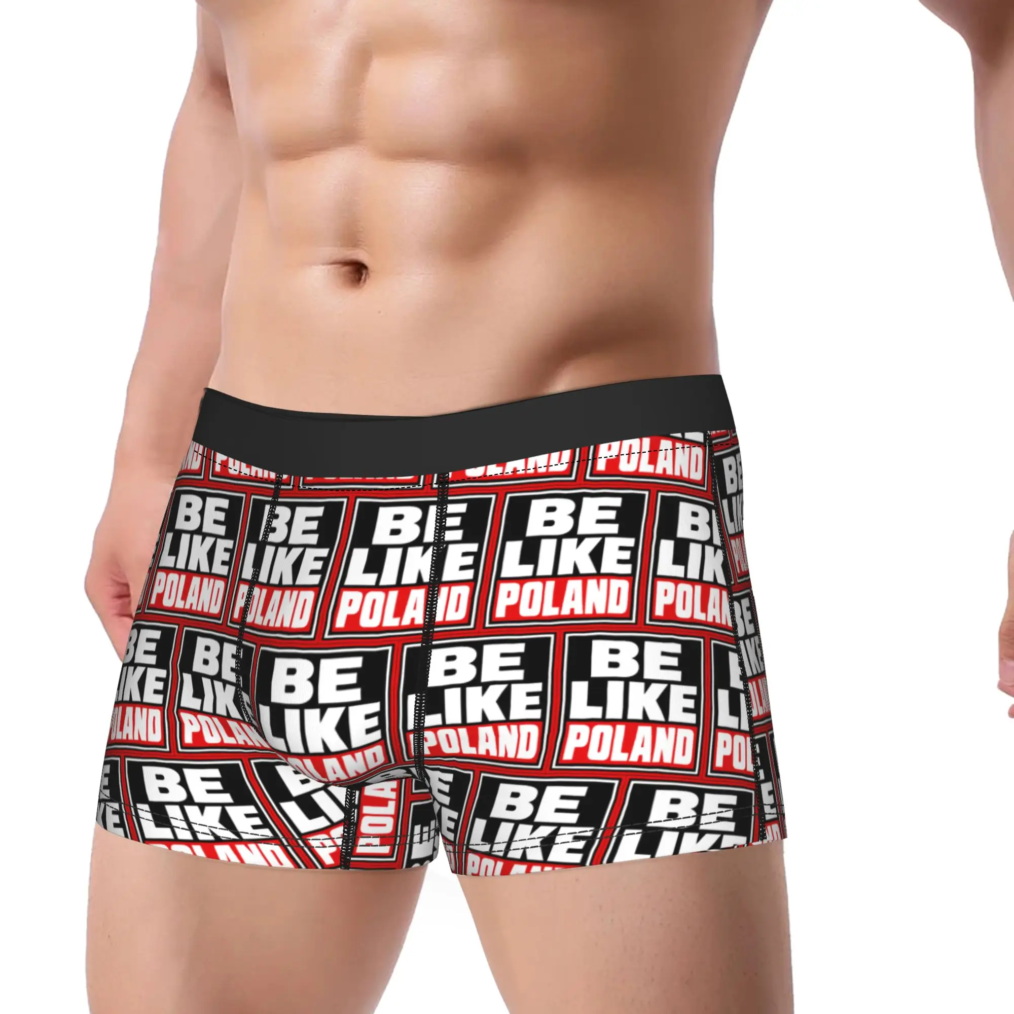 Be Like Poland Polska Polish Flag Underwear  Men Boxer Brief Comfortable Trunk Hot Sale Printing Plus Size Underpants