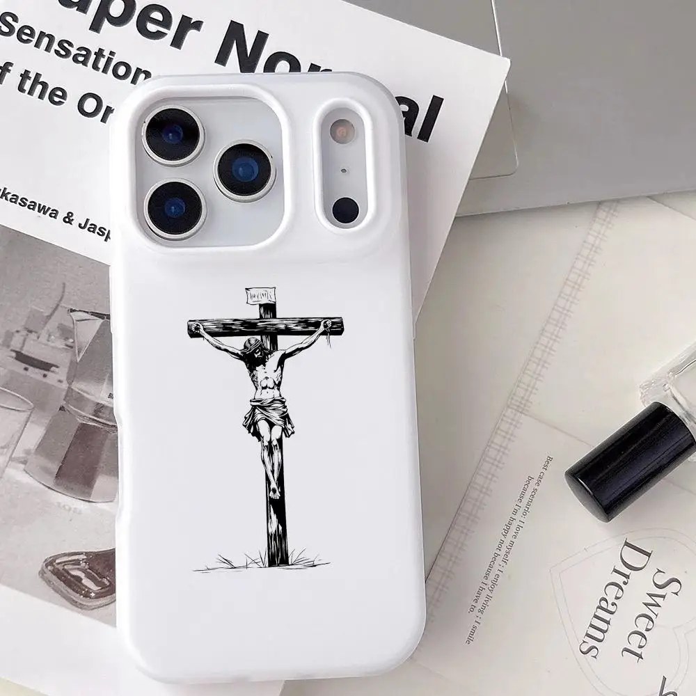 

Cross Pattern Element Design Phone Case For iPhone 17 16 15 14 13 12 11 Pro Max Plus Mini Case Clear Jelly Shockproof Soft Cover