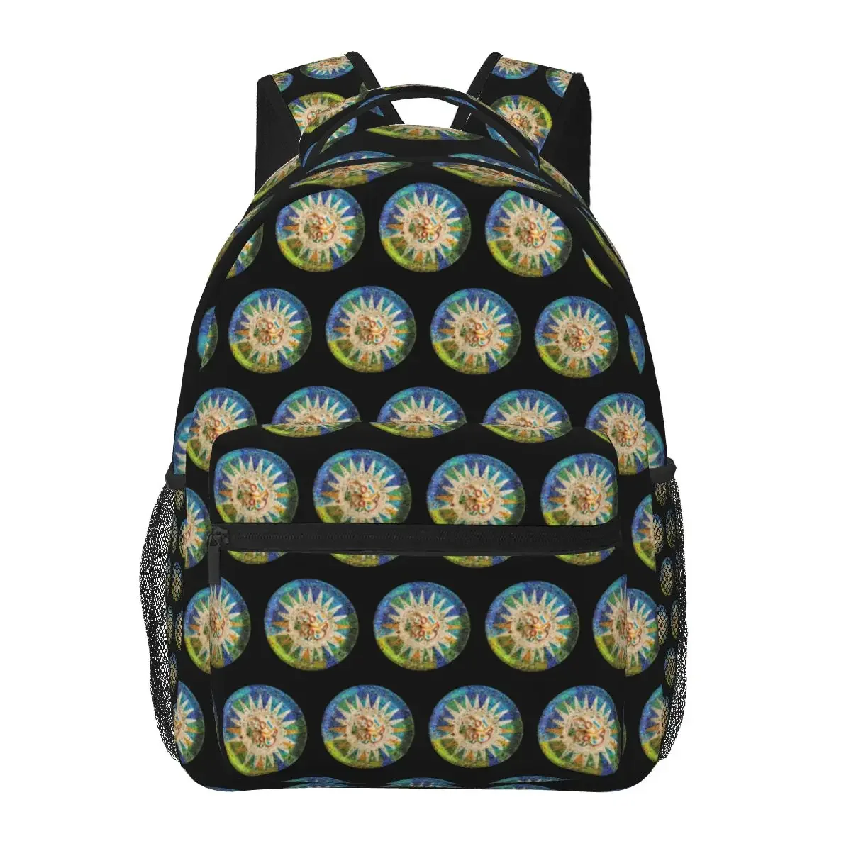 Park Guell Gaudi Barcelona Spain Trencadis Design Ball Room Backpacks Boys Girls Bookbag School Bags Rucksack Shoulder Bag