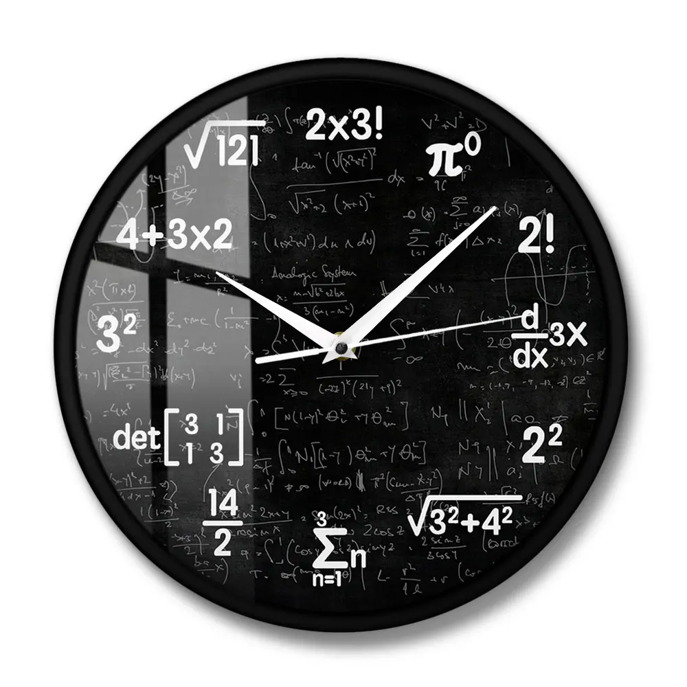 Math Equations and Notations Mathematics Chalkboard Geek Wall Clock Educational Gifts For Kids Teachers School Classroom Decor