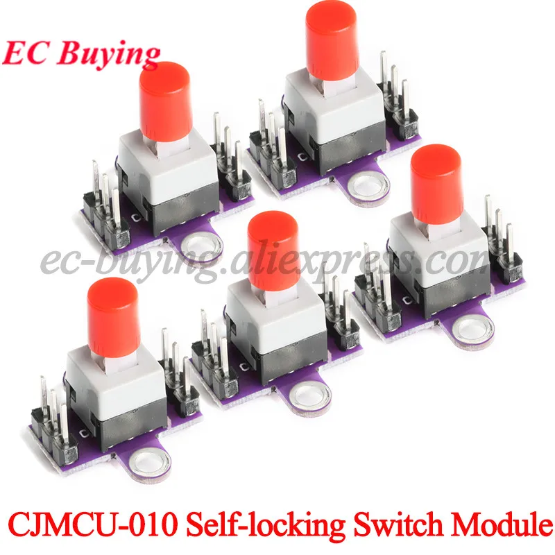 5pcs/1pc CJMCU-010 Lock Switch Module Board DC12V Double Row with Self-locking Switching Button
