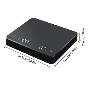 Balance à café numérique avec minuterie DEL Espresso USB 3 kg Max. Pesant 0,1 g Mesures de haute précision dans une balance de cuisine Oz/ml/g 12 meilleures cuisines de maison en vente - No 10