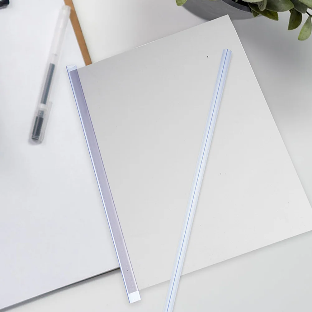 

30pcs A4 Transparent Binder Trolley Clip Bar 310mm 10mm Slide Binders Report Covers Loose Leaf Clips Plastic Bookbinding