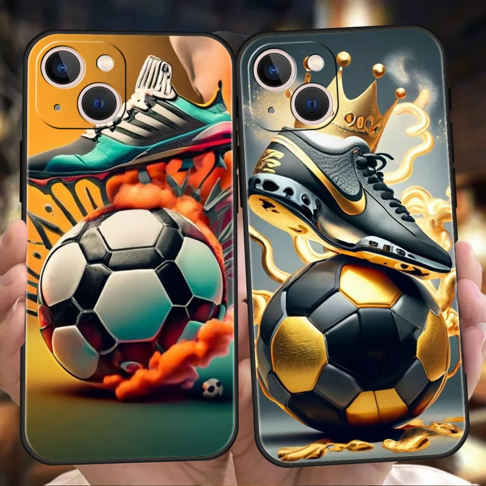 Football Sport Phone Case Cover for iPhone 15 14 13 12 Pro Max XR XS X 11 7 8 Plus SE 2020 13 Mini Silicone Soft Shell Capas Bag